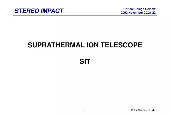 suprathermal ion telescope sit