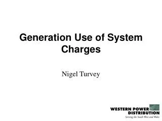 Generation Use of System Charges