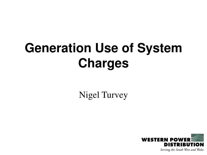 generation use of system charges
