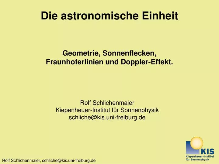 die astronomische einheit