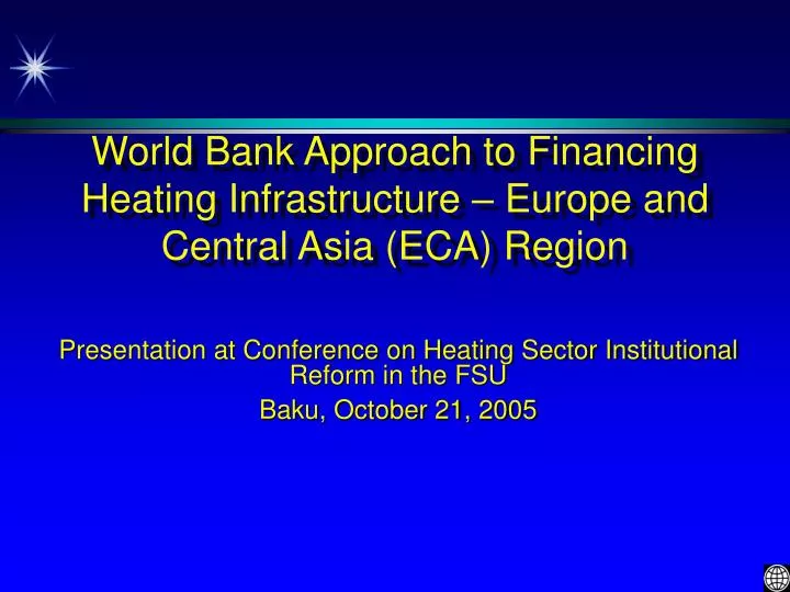 world bank approach to financing heating infrastructure europe and central asia eca region