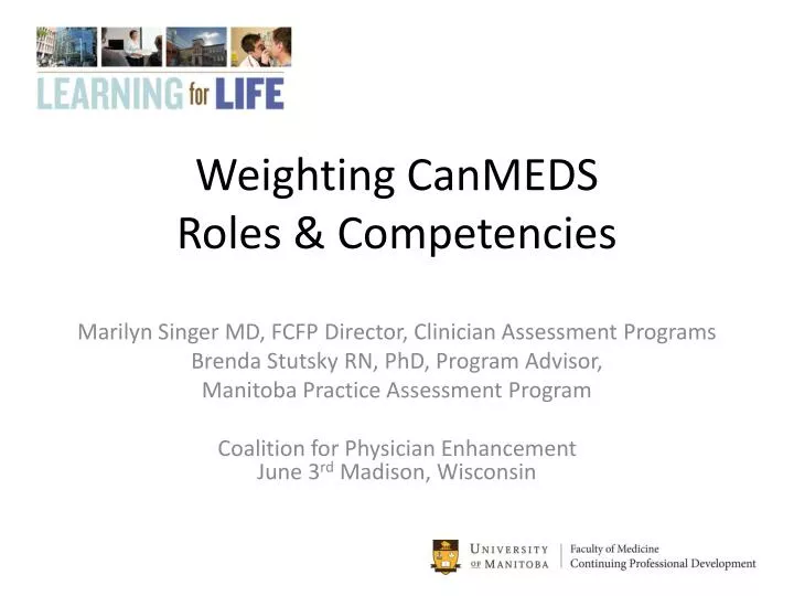 weighting canmeds roles competencies