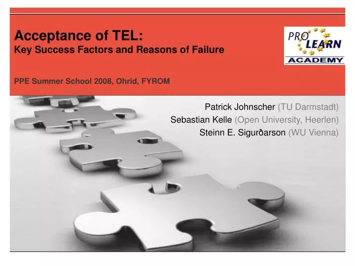 acceptance of tel key success factors and reasons of failure