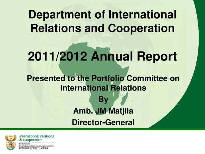 department of international relations and cooperation 2011 2012 annual report