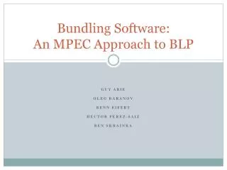 Bundling Software: An MPEC Approach to BLP