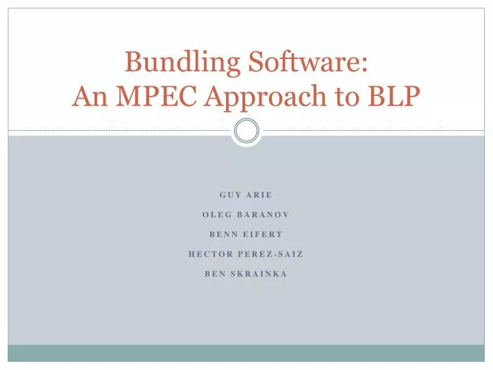 bundling software an mpec approach to blp