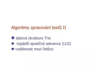 algoritmy zpracov n text ii