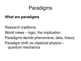 What are paradigms