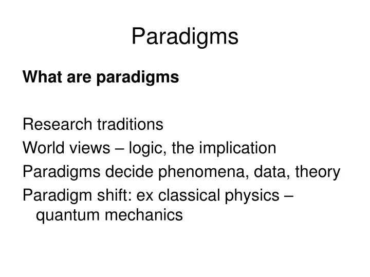 what are paradigms