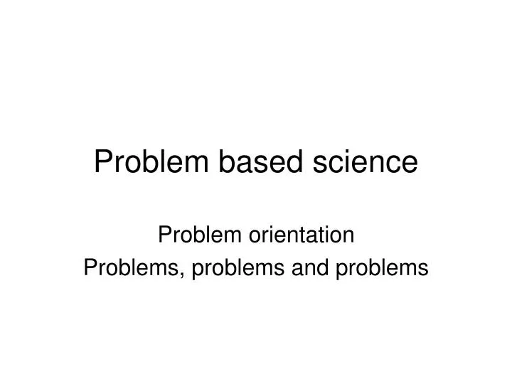 problem based science