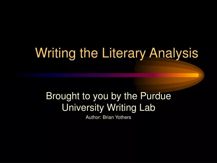 writing the literary analysis