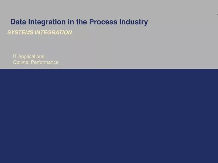 data integration in the process industry
