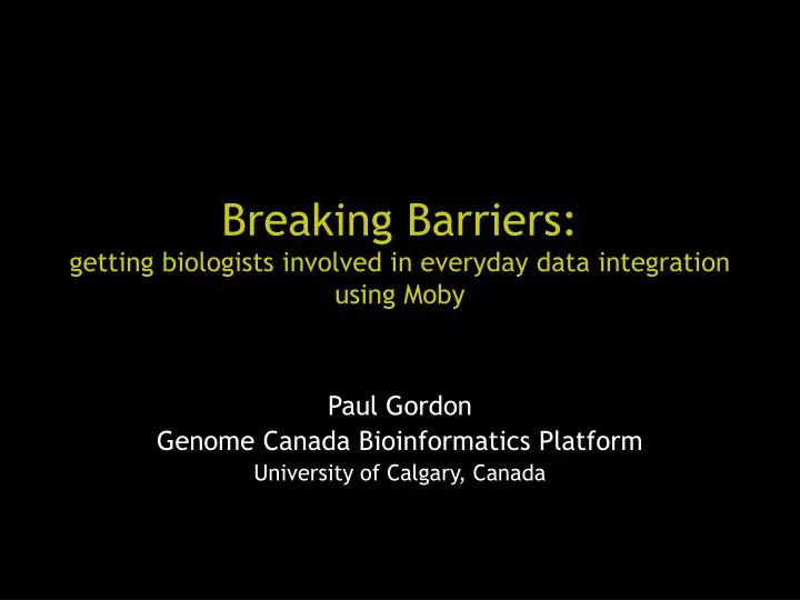 breaking barriers getting biologists involved in everyday data integration using moby