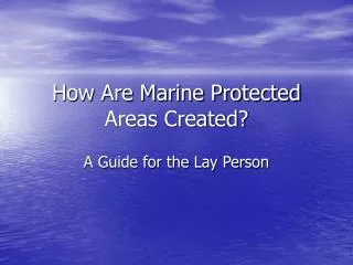 How Are Marine Protected Areas Created?