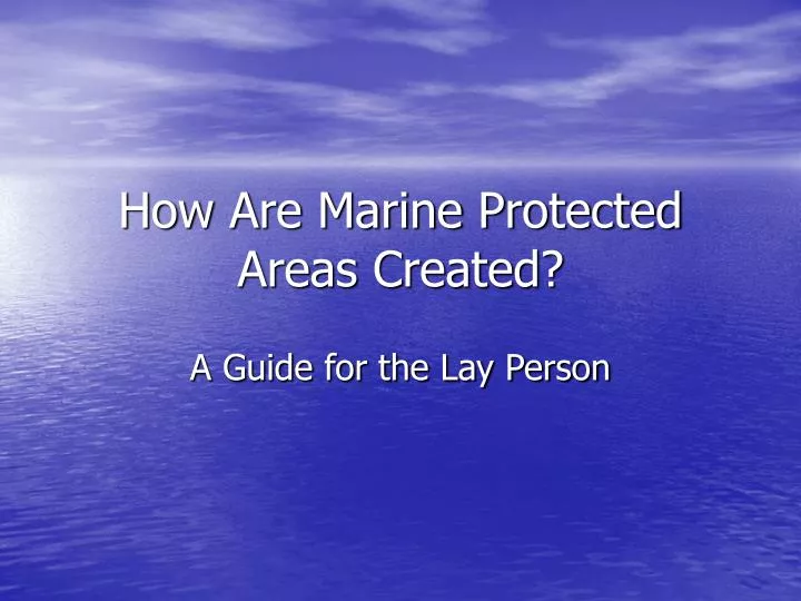 how are marine protected areas created