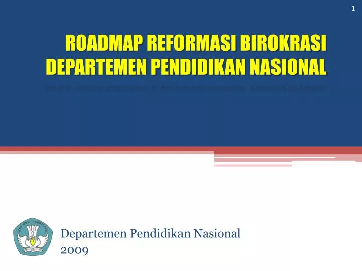 roadmap reformasi birokrasi departemen pendidikan nasional
