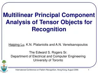 Multilinear Principal Component Analysis of Tensor Objects for Recognition