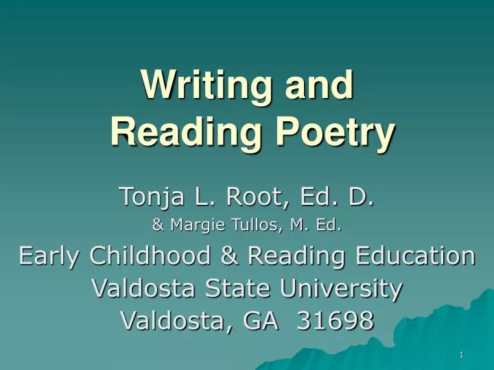 writing and reading poetry