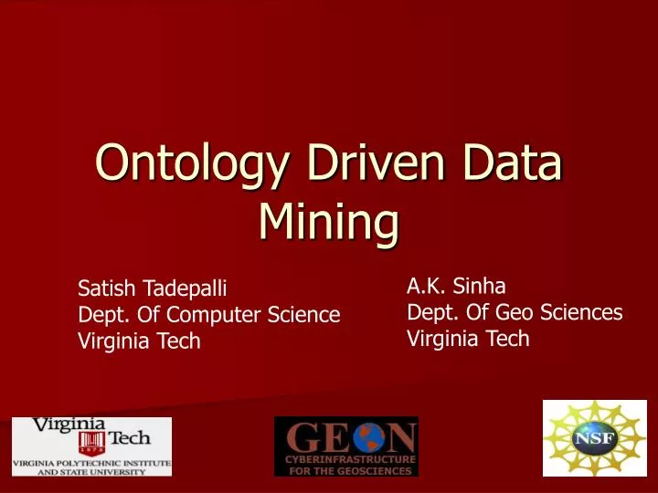 ontology driven data mining