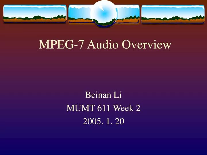 mpeg 7 audio overview