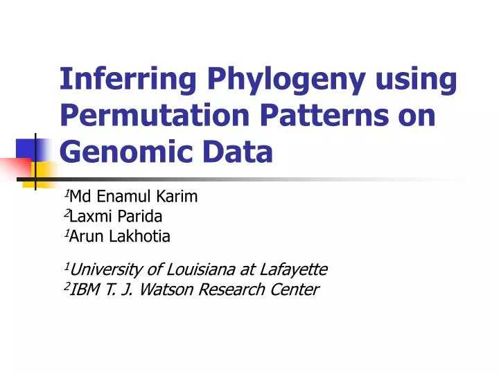 inferring phylogeny using permutation patterns on genomic data