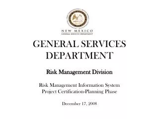 GENERAL SERVICES DEPARTMENT