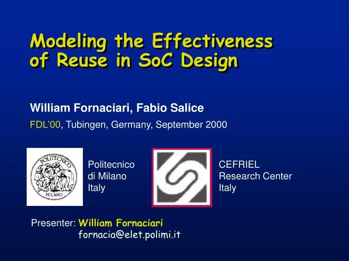 modeling the effectiveness of reuse in soc design