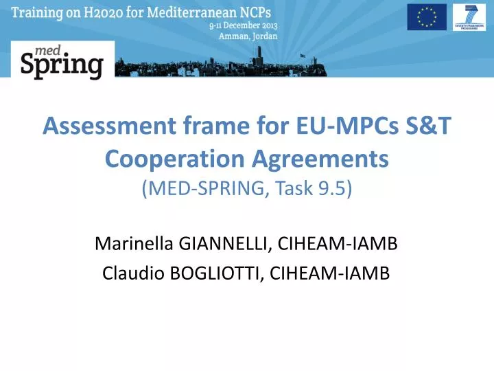 assessment frame for eu mpcs s t cooperation agreements med spring task 9 5