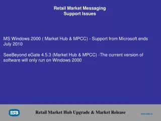 Retail Market Messaging Support Issues