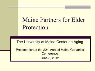 Maine Partners for Elder Protection