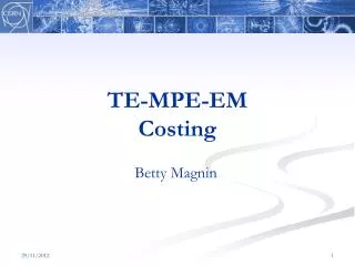 TE-MPE-EM Costing