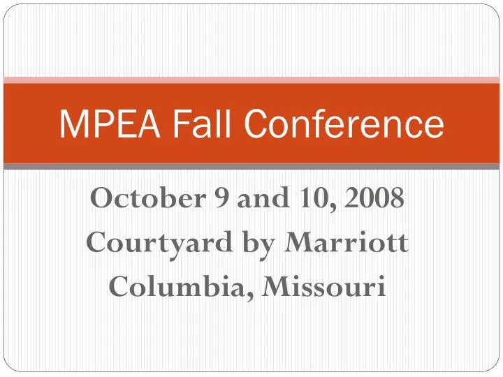 mpea fall conference