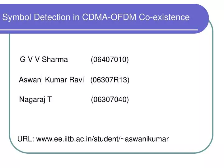 symbol detection in cdma ofdm co existence