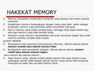 hakekat memory