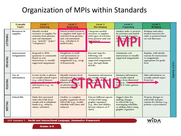 organization of mpis within standards