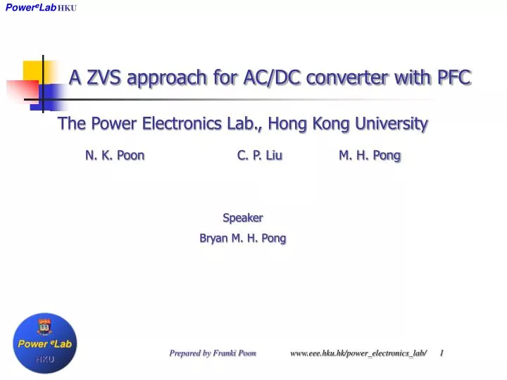 a zvs approach for ac dc converter with pfc