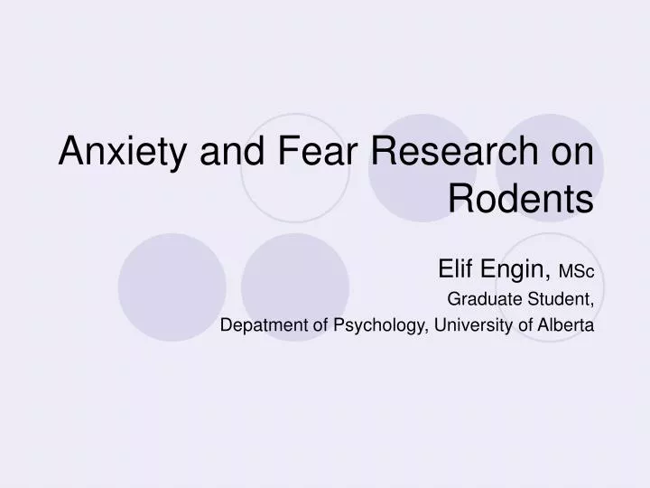 anxiety and fear research on rodents