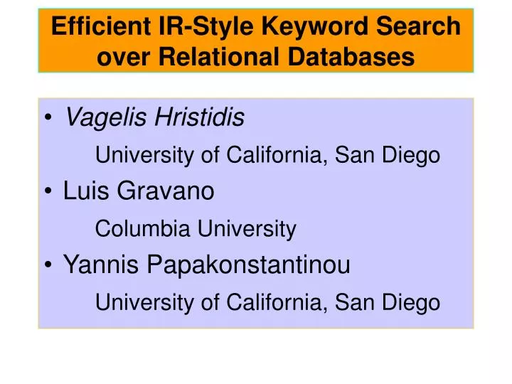 efficient ir style keyword search over relational databases