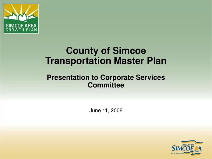 county of simcoe transportation master plan presentation to corporate services committee
