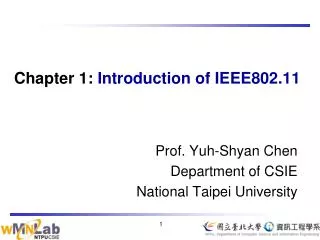 Chapter 1: Introduction of IEEE802.11