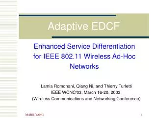 adaptive edcf