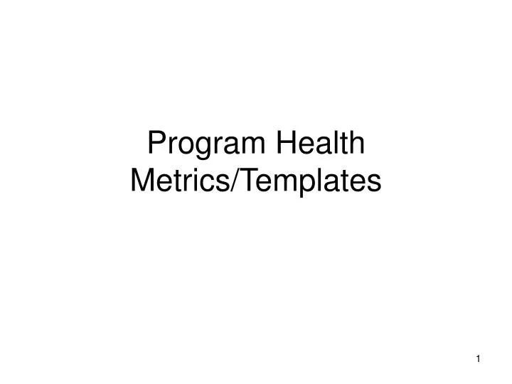 program health metrics templates