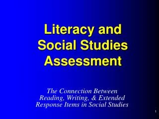 Literacy and Social Studies Assessment