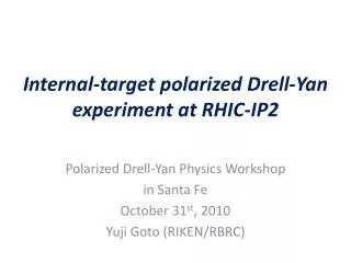 Internal-target polarized Drell-Yan experiment at RHIC-IP2