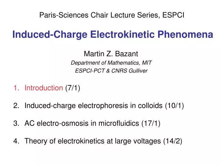 induced charge electrokinetic phenomena