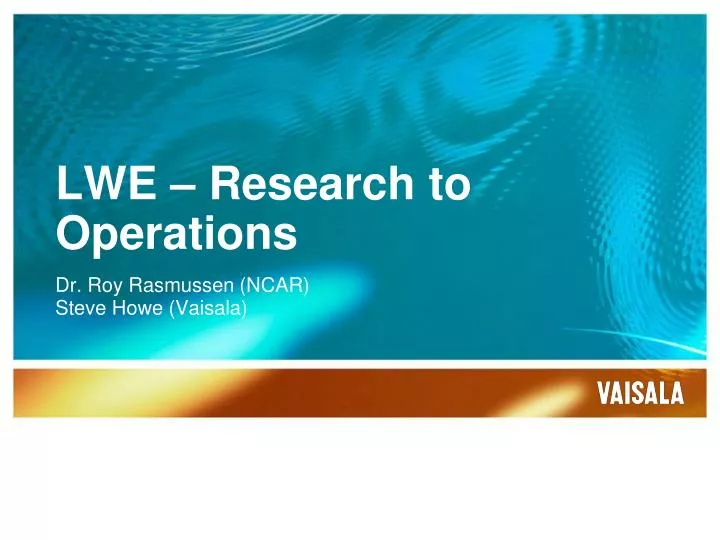 lwe research to operations