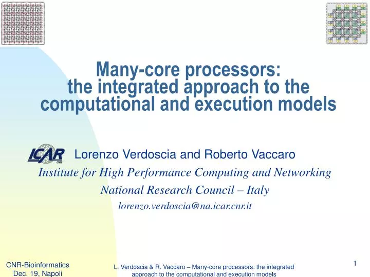 many core processors the integrated approach to the computational and execution models