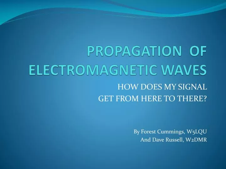 propagation of electromagnetic waves