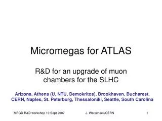 Micromegas for ATLAS