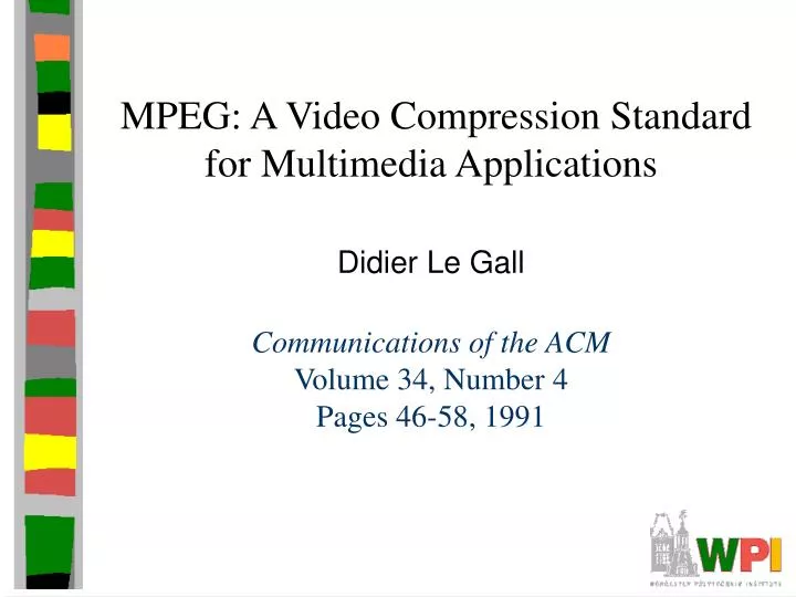 mpeg a video compression standard for multimedia applications